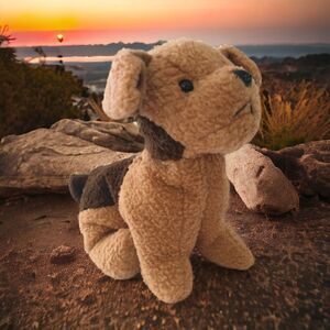 TY Tuffy The Terrier Plush Stuffed Animal Dog Textured Fur Brown Miniature 1996.